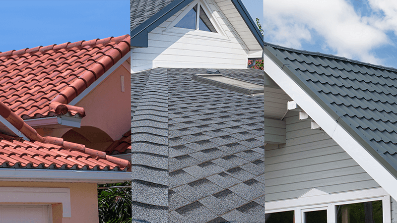 Tile, shingle, and metal roofing options on Florida homes