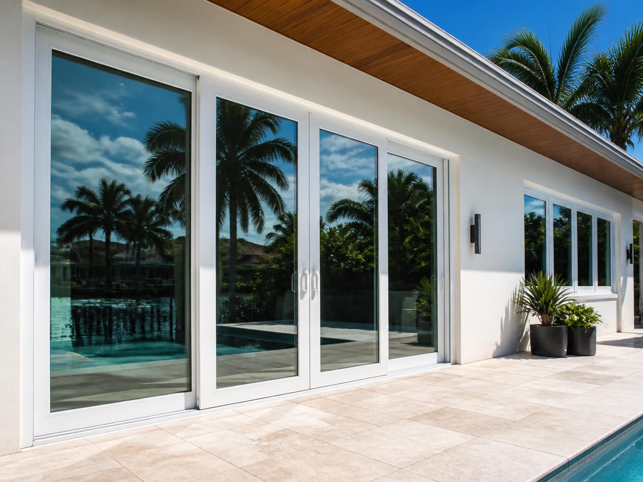 Hurricane impact windows and sliding doors on a Florida home