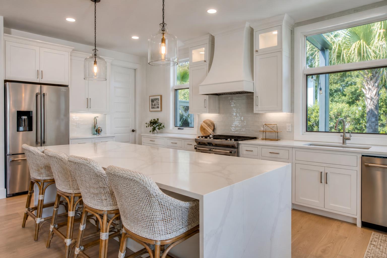 Remodeled Florida kitchen with new cabinetry and finishes