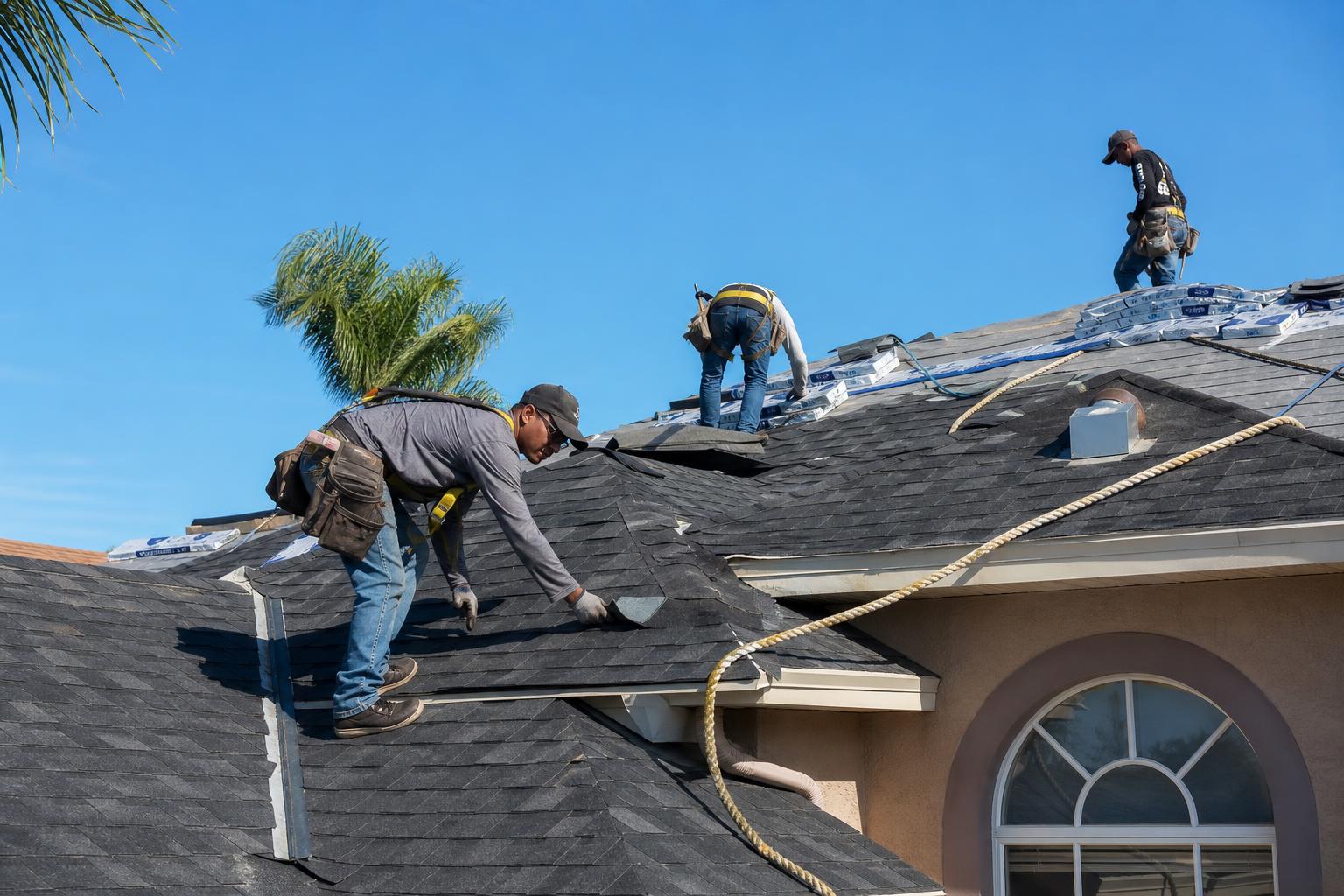 New tile roof replacement on a Florida home