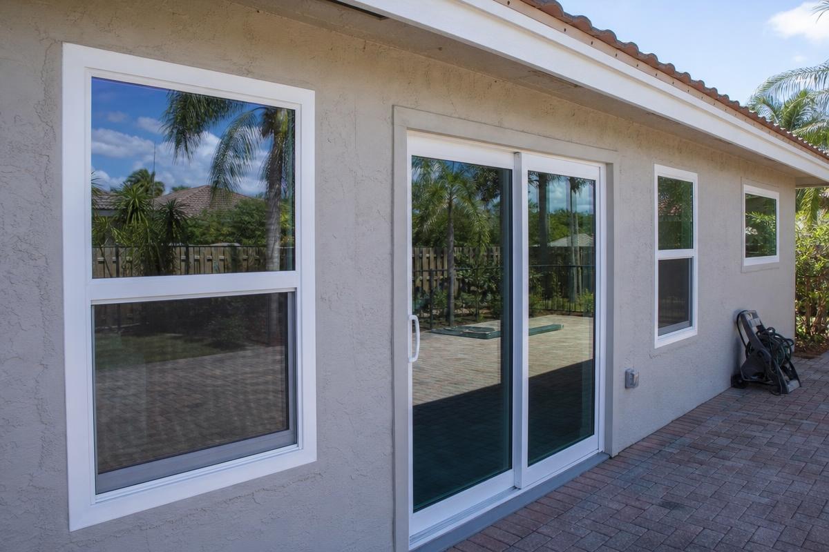 New hurricane impact windows and impact-rated front door on a Florida home